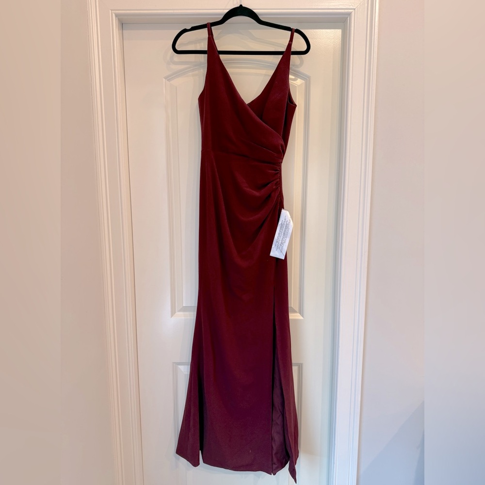 Elegant Burgundy Evening Gown
